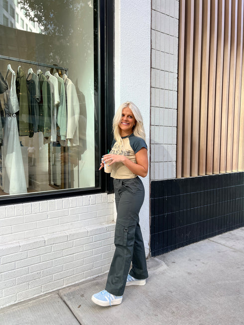 The Izzie Cargo Pant // Dark Grey